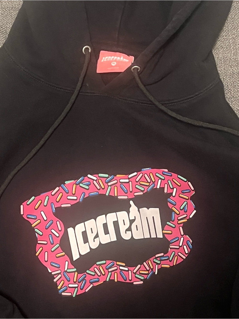 Icecream Men's XL Black Pullover Hoodie